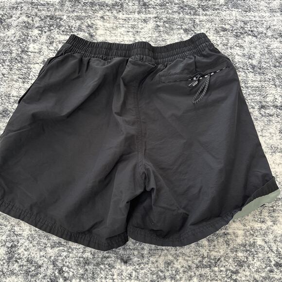 Small Vans Relaxed Fit Drawstring Swim Trunks Board shorts Mens Size Solid Black - Picture 10 of 11